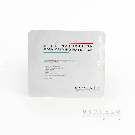 USOLAB PDRN Calming Mask Pack, Маска на основе ПДРН и полипептидного комплекса, 30 мл х 1 шт