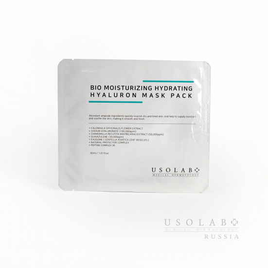 USOLAB Bio Moisturizing Hydrating Hyaluron Mask Pack, Экзосомная маска с гиалуроновой кислотой, 30мл